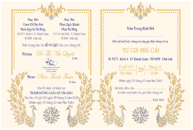 Cách viết thiệp cưới công giáo